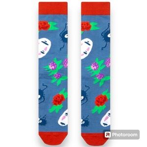 Studio Ghibli Spirited Away No-Face & Soot Sprites Allover Print Crew Socks